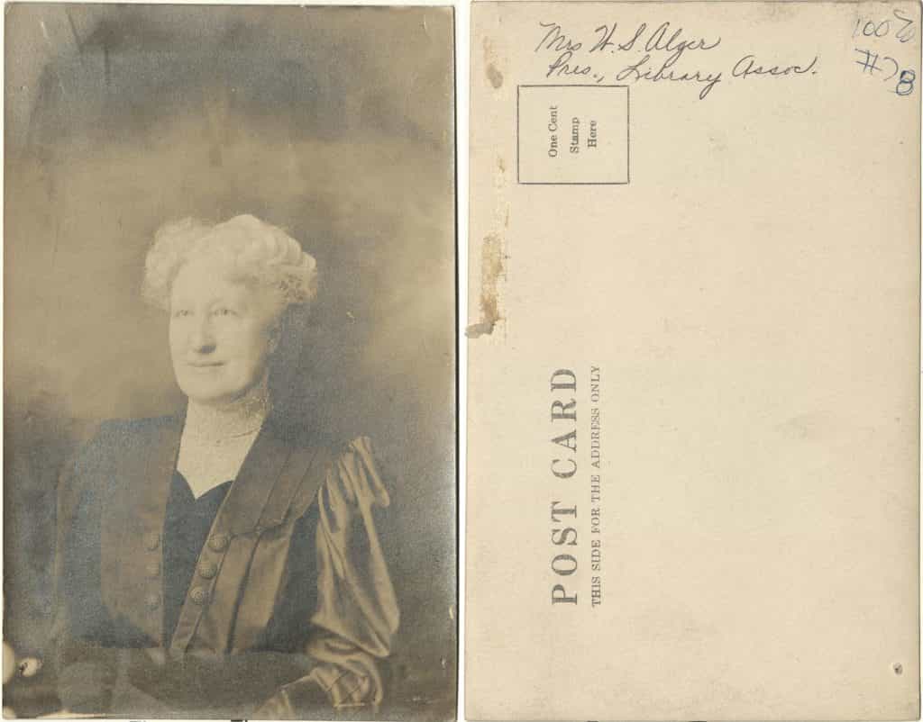 Undated, Mary B. Alger photo postcard Carnegie Libraries in Iowa Project