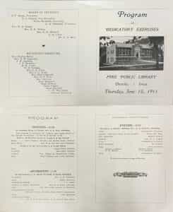 1911, Jun. 15, Library dedication program