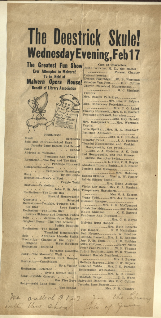 Undated, the Deestrick Skule Program Carnegie Libraries in Iowa Project